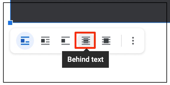Behind Text option