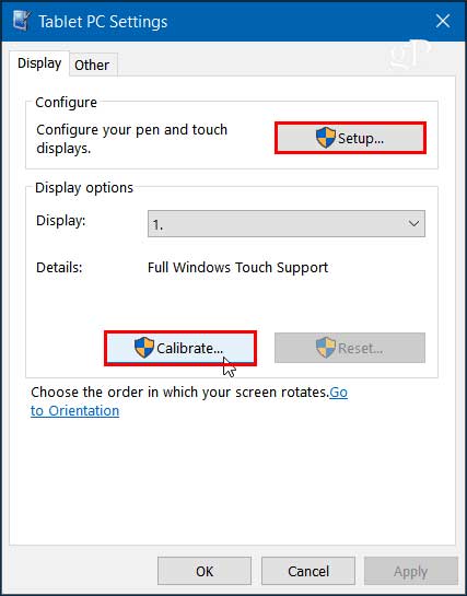 Calibrate-touchscreen