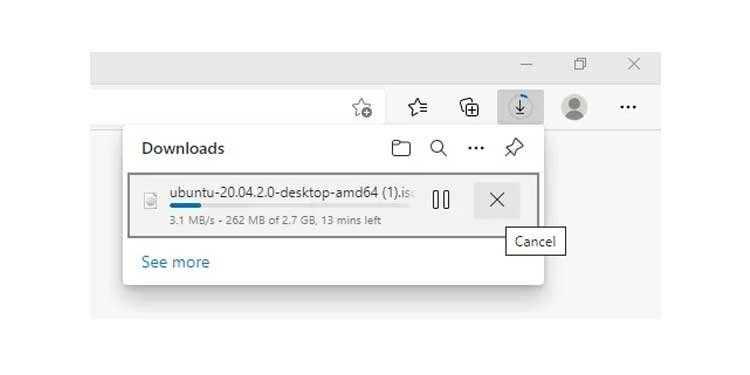 Cancel Microsoft Edge Download