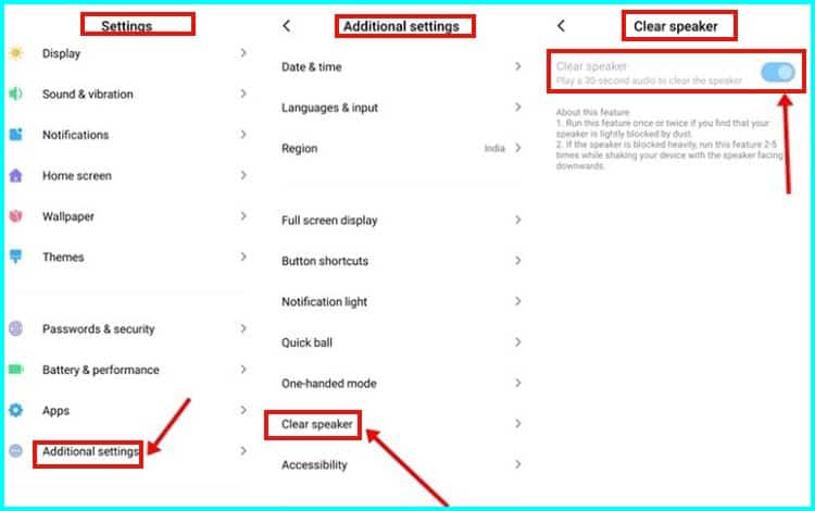 Clear Speaker Settings in MIUI phone