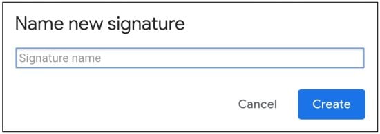 Create New Signature