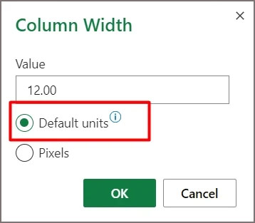 Default-width