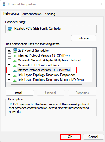 Disable IPv6