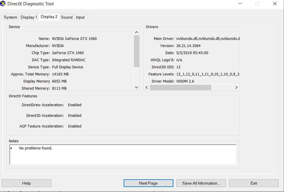 Dxdiag Display2