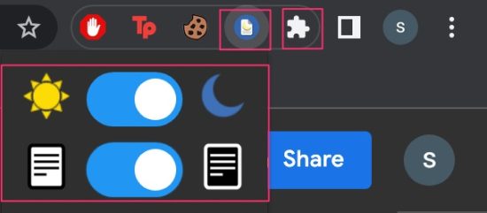 Enable Toggle for Dark Mode