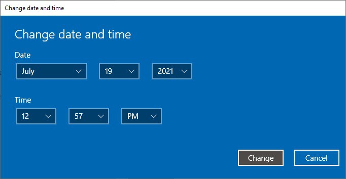 How to change time on Windows
