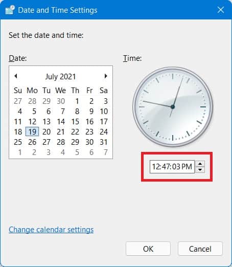 How to change time on Windows