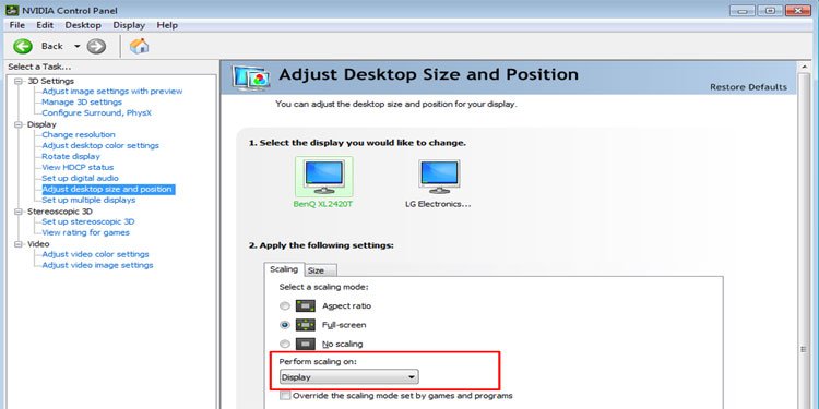 Nvidia-scaling-settings