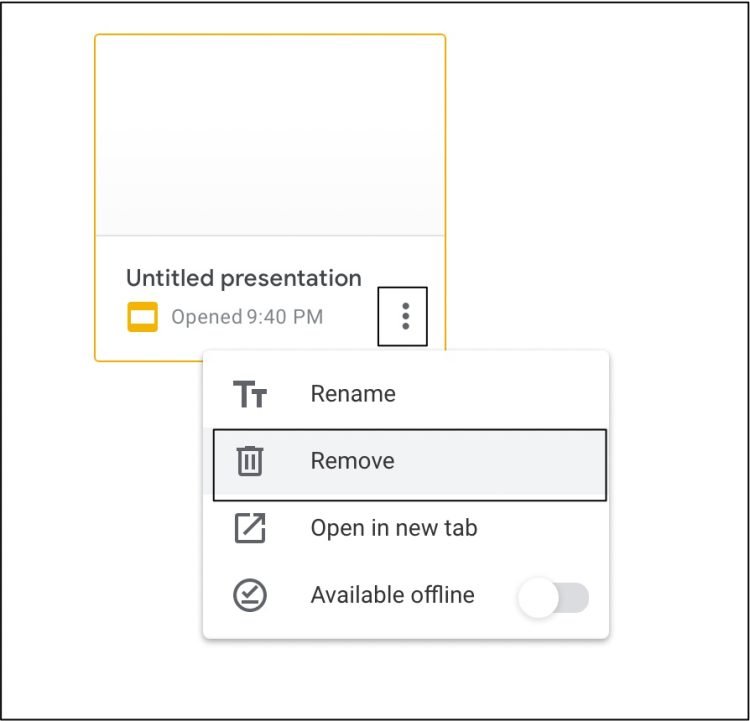 Remove Google Slides Presentation