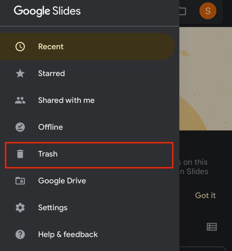Trash Google Slides App