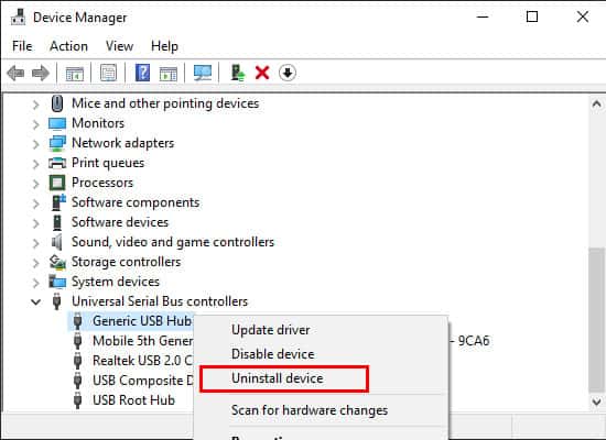 USB-controller-uninstall-device