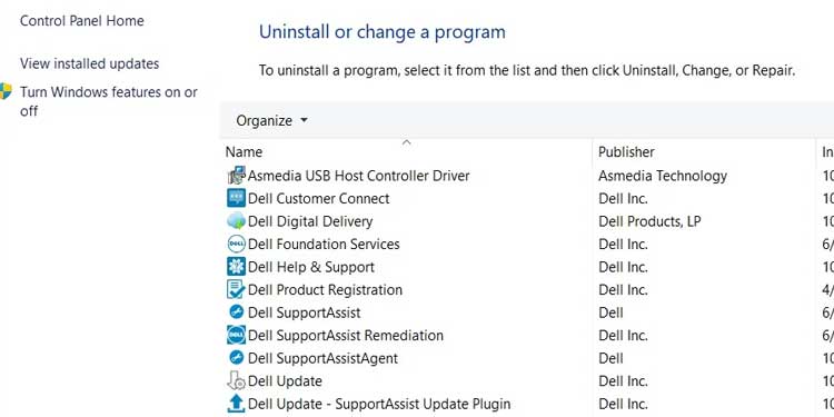 Uninstall Program Windows 11