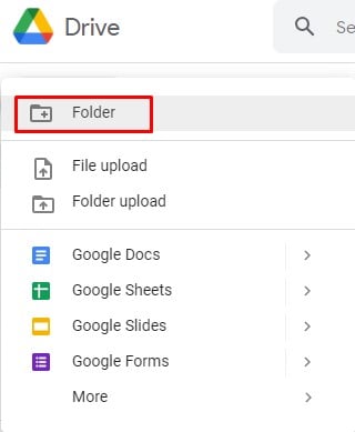 Upload folder in gdrive