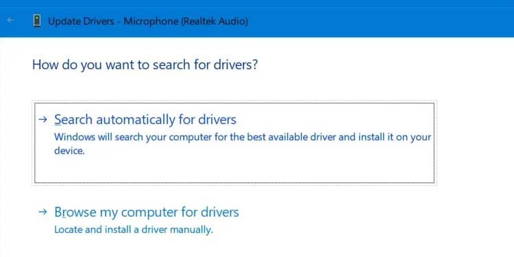 Windows 11 Search automatically for drivers