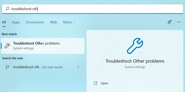 Windows 11 Troubleshoot Other Problems