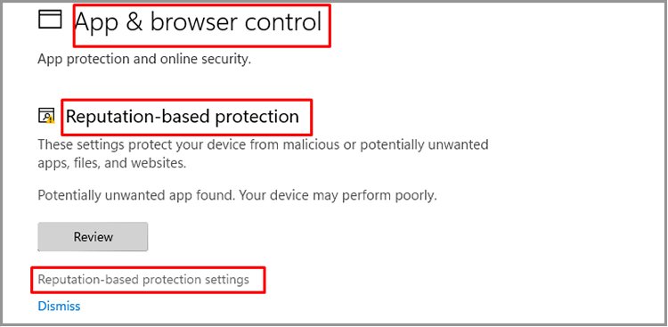 Windows security settings