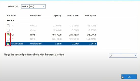 aomei-merge-unallocated-partition