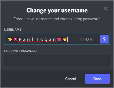 change-username-using-different-font