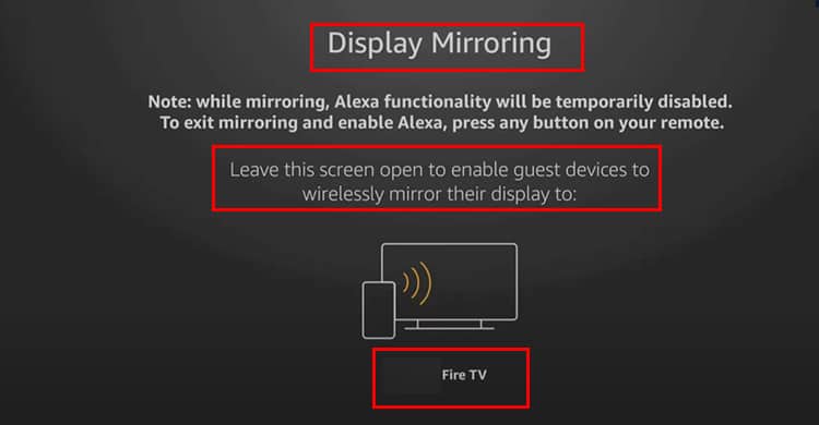 display mirroring option in firestick