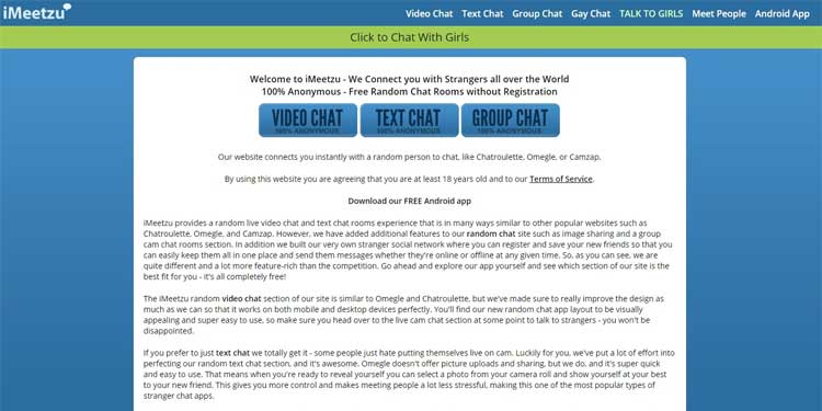 Best 10 Omegle Alternatives to Chat With Strangers 9 iMeetzu