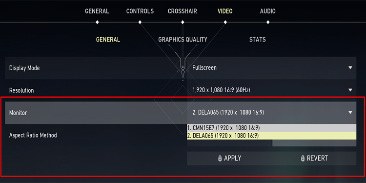 change in game display settings