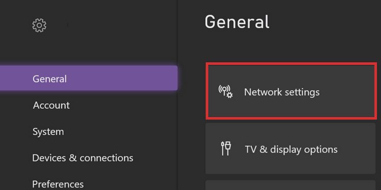 network settings xbox 