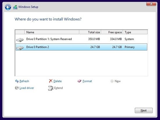 primary-partition-install-windows