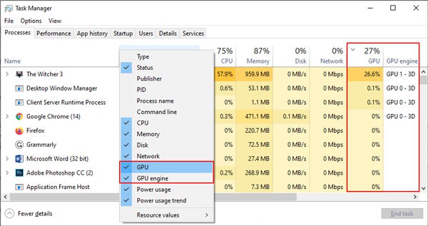 processes gpu gpu engine