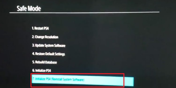 reinstall ps4 system software 