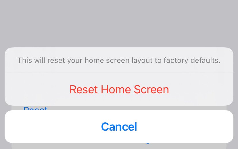 reset home screen