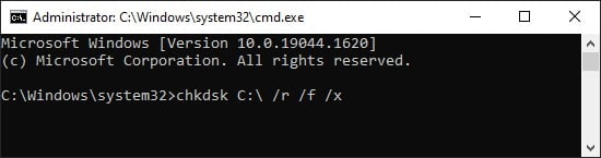 run chkdsk for 0x80070057 1