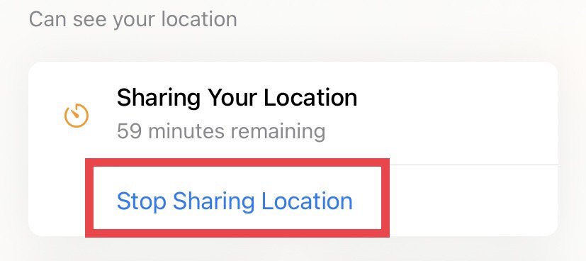 stop sharing location